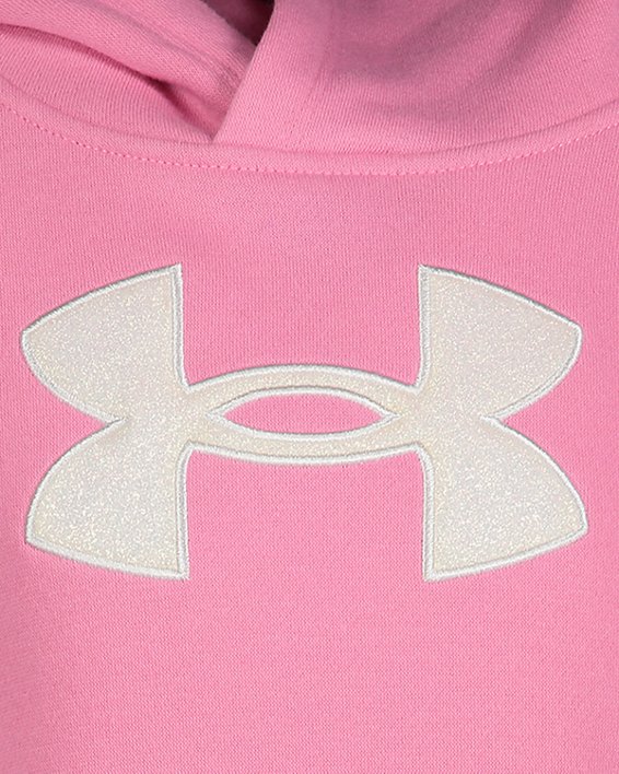 Girls' Pre-School UA Glitter Applique Hoodie, Pink, pdpMainDesktop image number 1